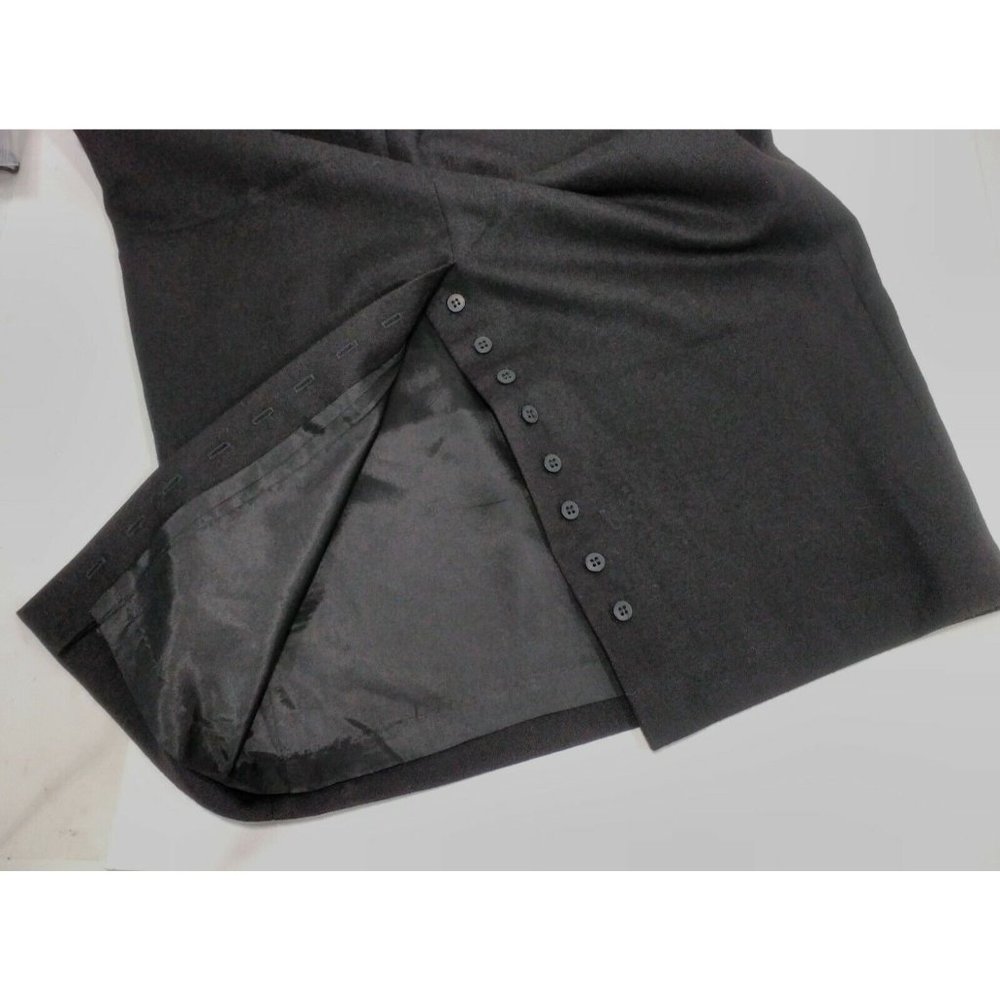 Alison Mccabe Long Skirt Women’s Size 8 Black Career 100% Wool Made In Usa View 6